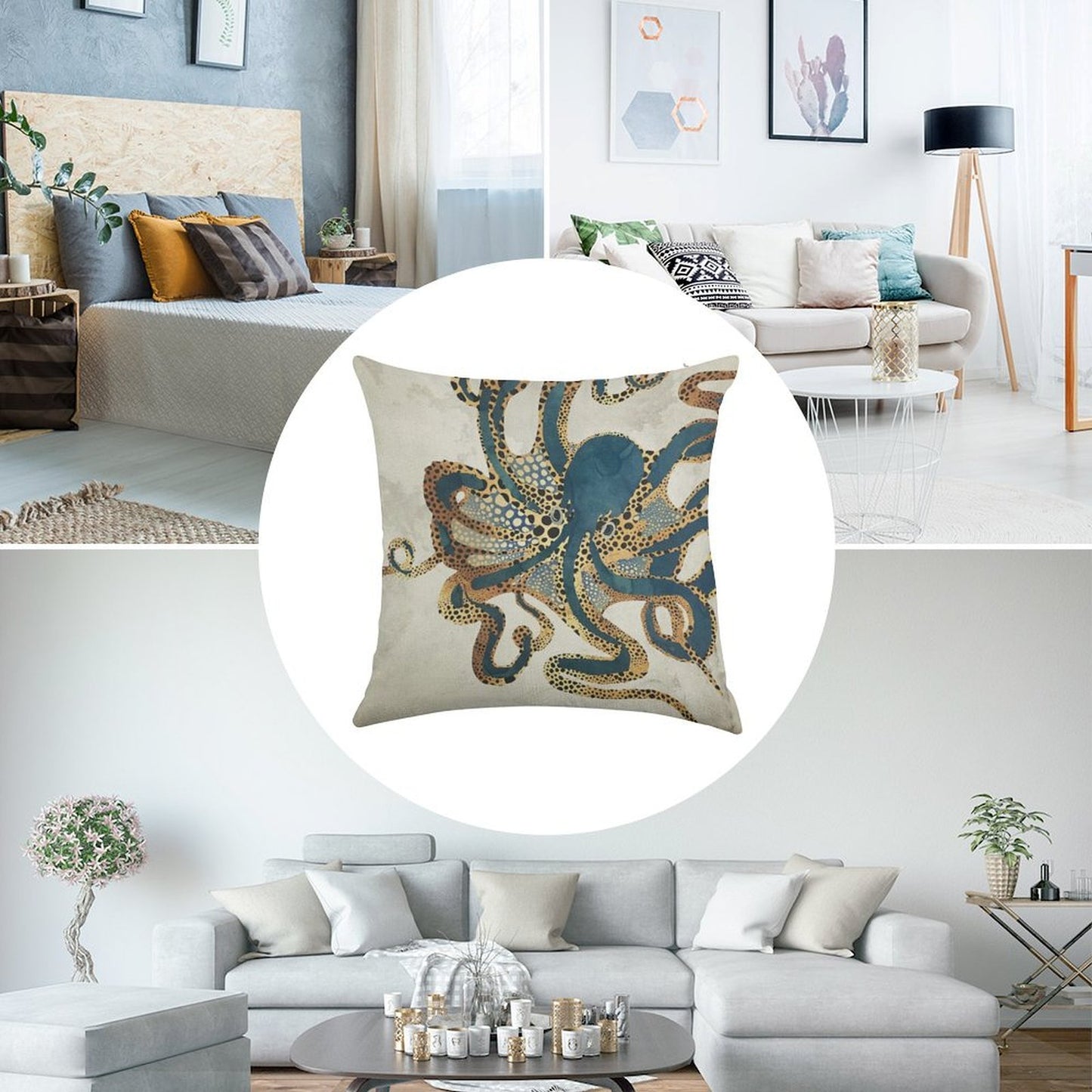 Underwater Dream VI Linen Throw Pillow Cover