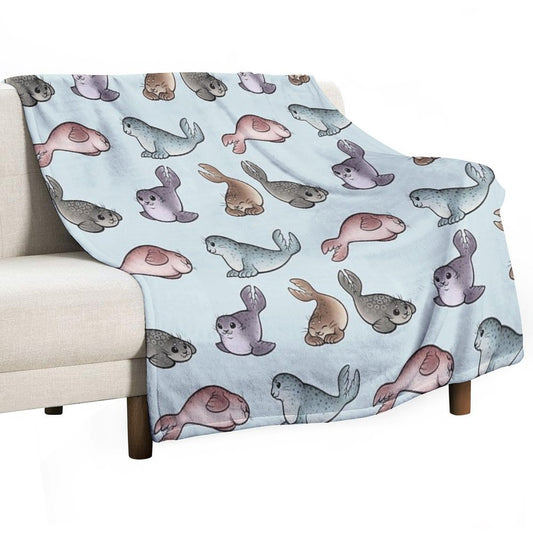 Little Seals Throw Blanket