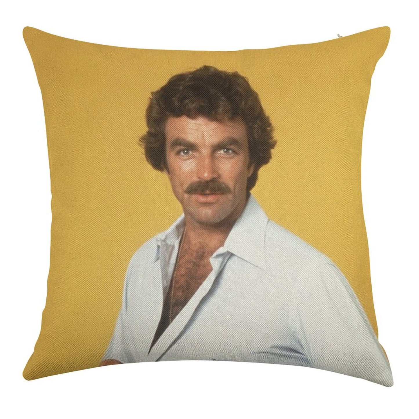 Tom Selleck Linen Throw Pillow Cover
