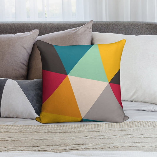 Colourful Geometric Triangles Soft Warmth Comfort Throw Pillow
