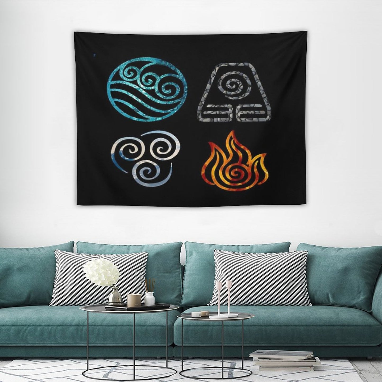 Avatar The Last Airbender Element Symbols Tapestry