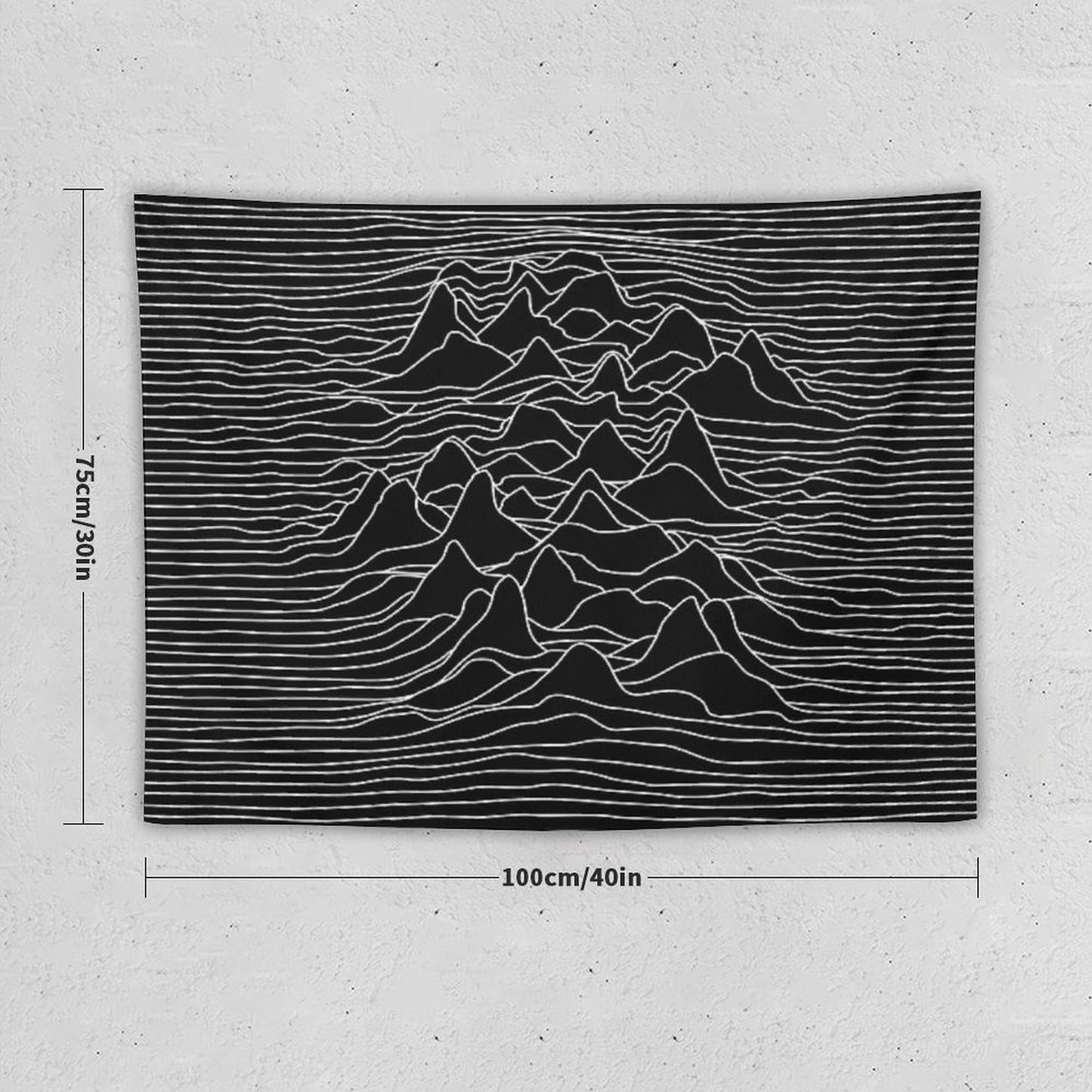 Black And White Illustration - Sound Wave Graphic - Black Tapestry