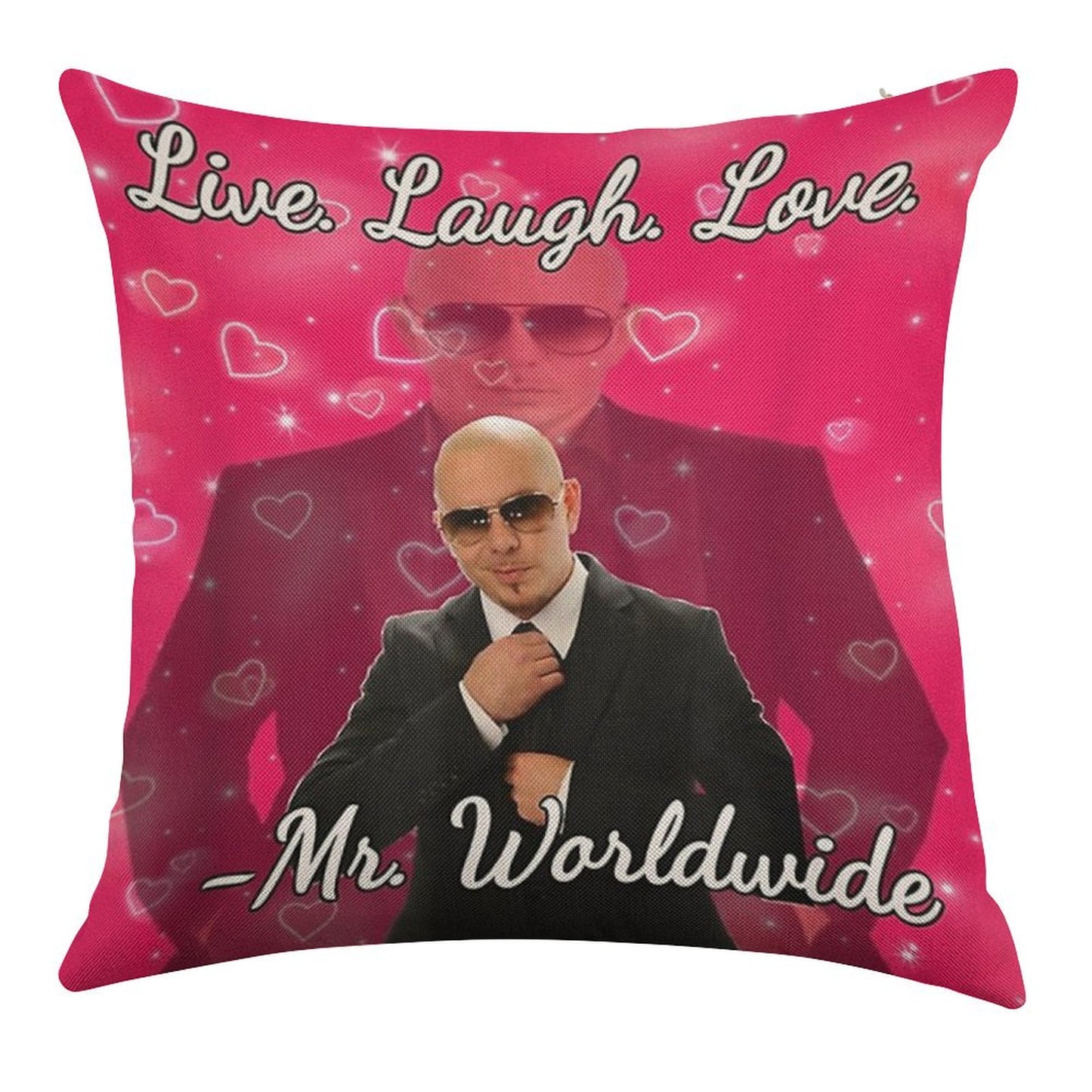 Mr Worldwide Pitbull Valentine Linen Throw Pillow Cover