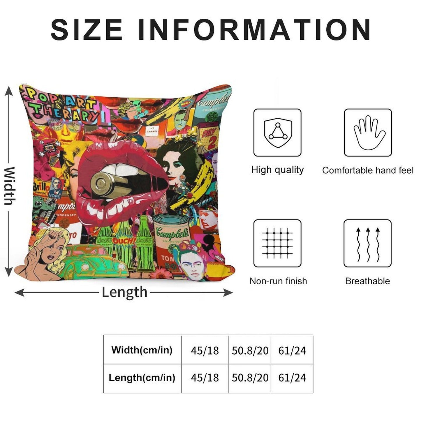 Pop Art Therapy Soft Easy Maintenance Throw Pillow