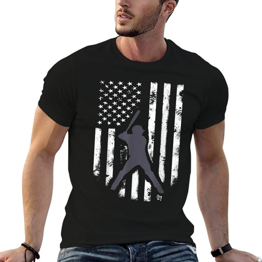 American Flag Baseball Shirt Cool Distressed Jersey Gift T-Shirt
