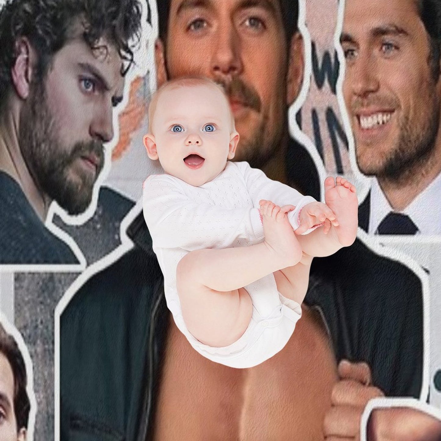 Henry Cavill Photo Collage Throw Blanket