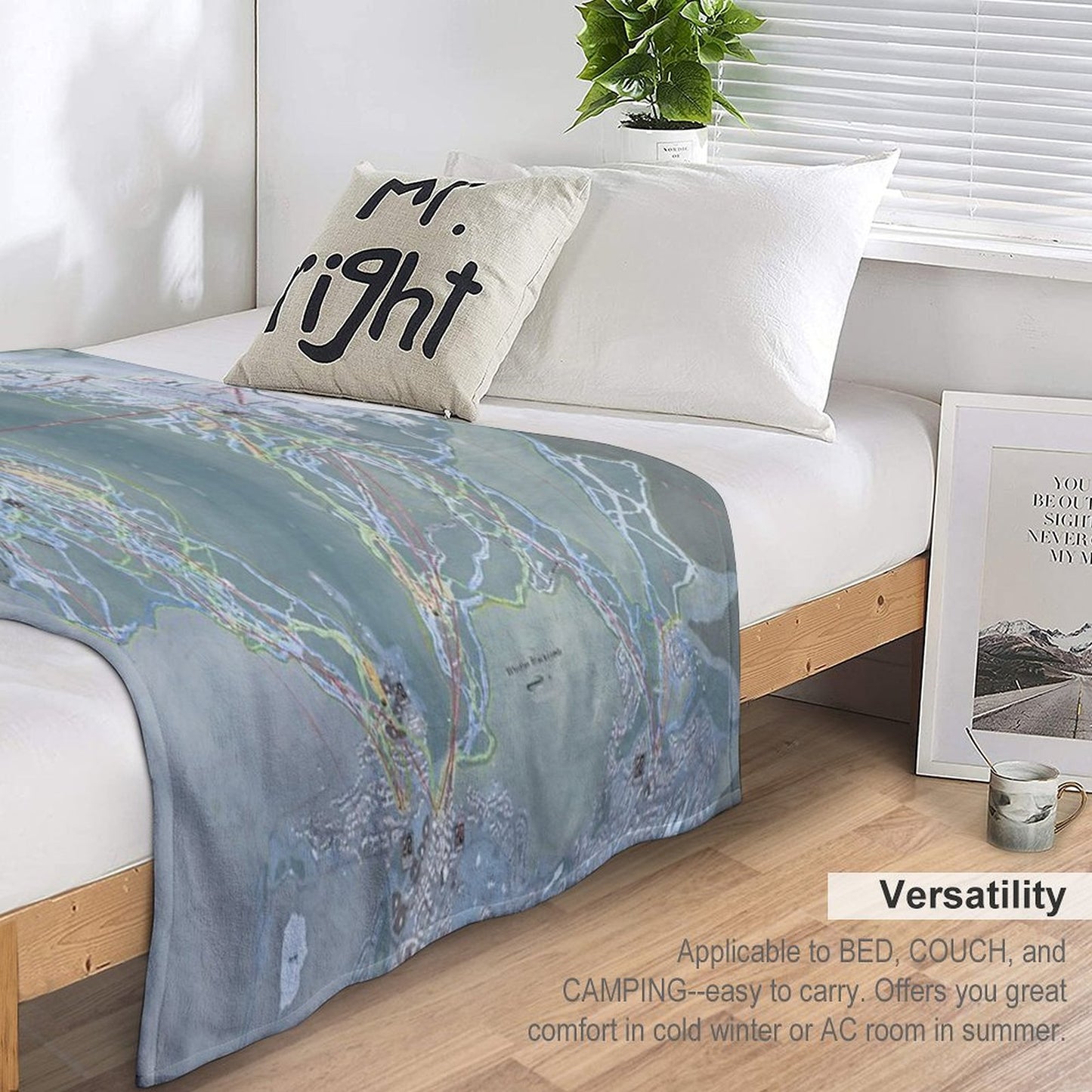 Whistler Blackcomb Resort Trail Map Throw Blanket