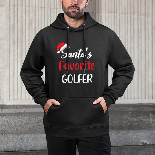 Santas Favorite Golfer Pajama Christmas Golf Funny Breathable Fabric Hoodie