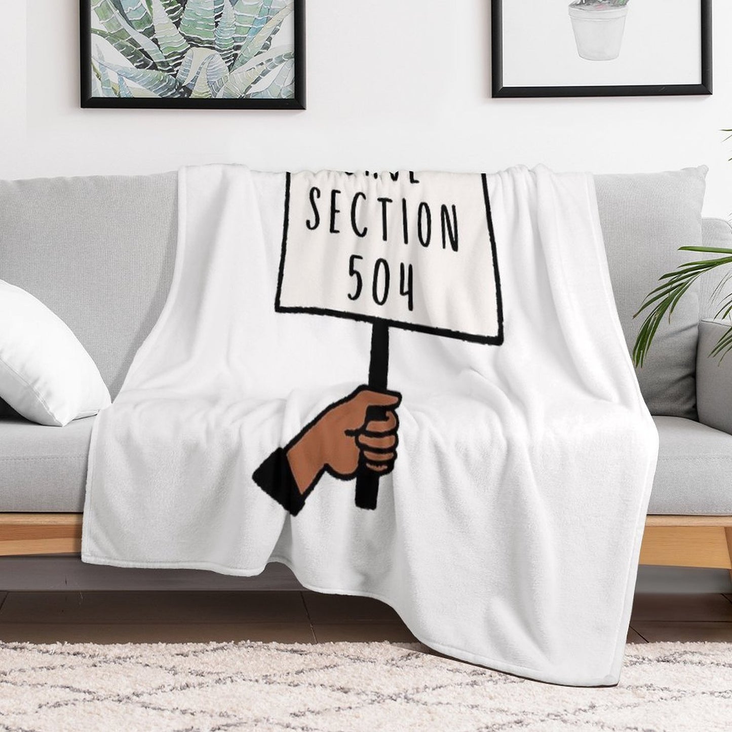Save Section 504 Protest Sign Throw Blanket