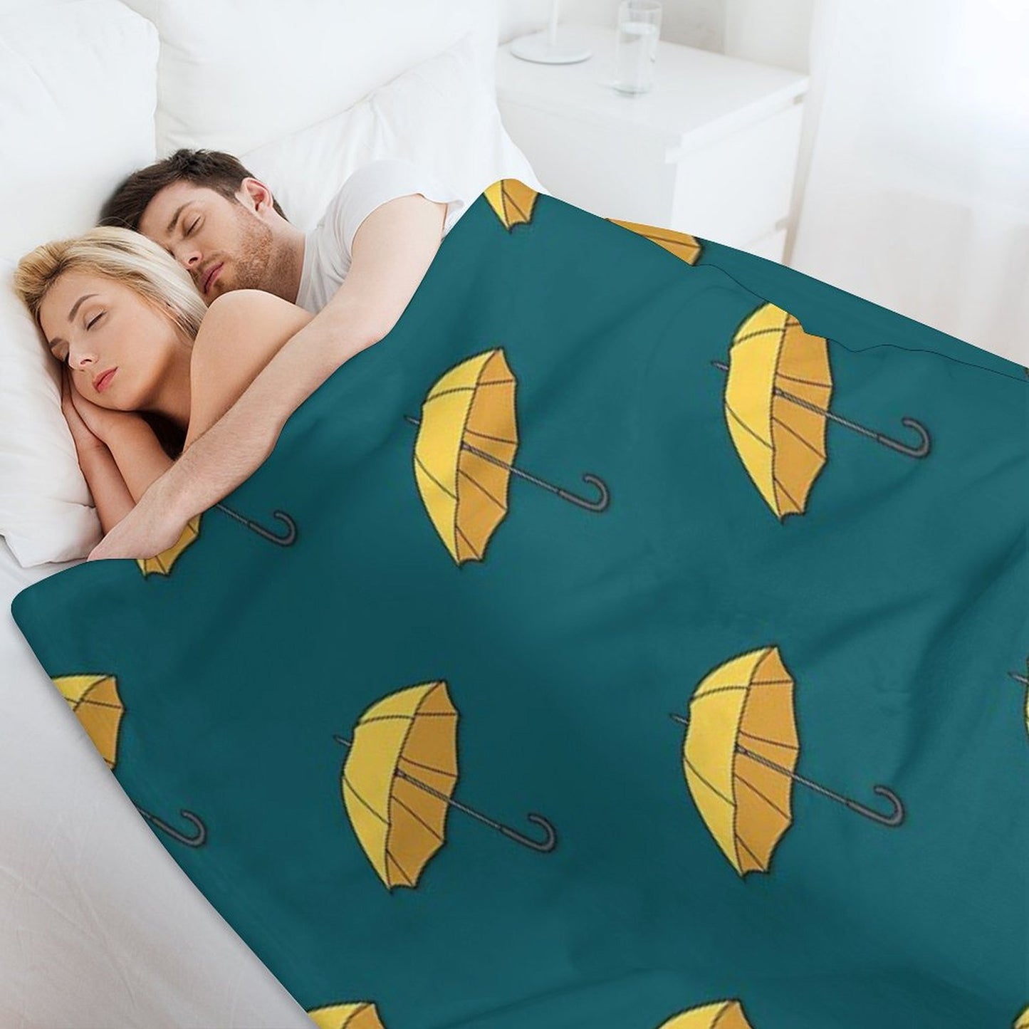 Yellow Umbrella Throw Blanket