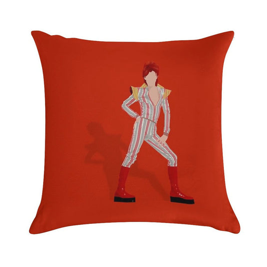 David Bowie - Ziggy Stardust Soft Fade-Resistant Throw Pillow