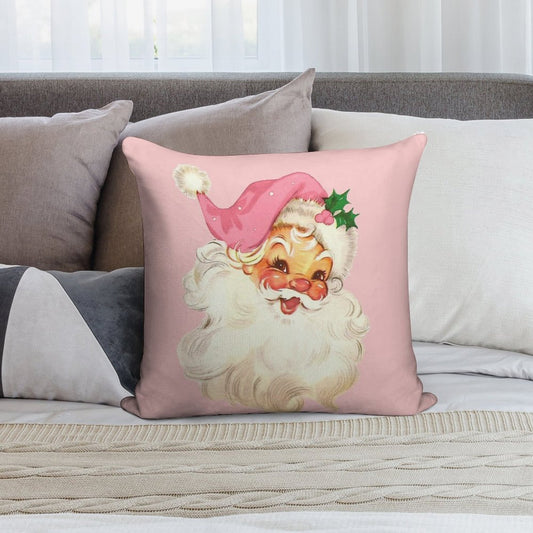 Retro Santa Claus Pink Soft Ultra-Soft Texture Throw Pillow