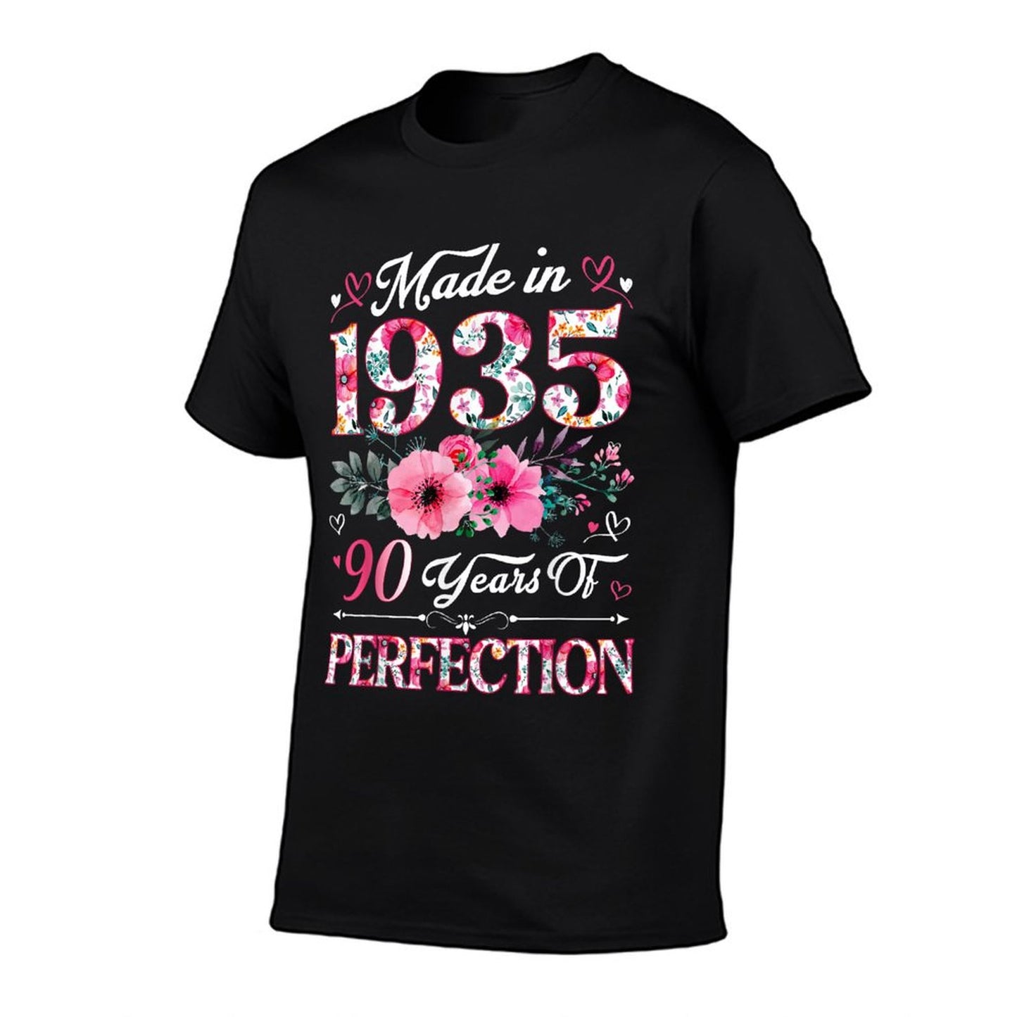 90 Year Old Made In 1935 Floral 90th Birthday Women T-Shirt