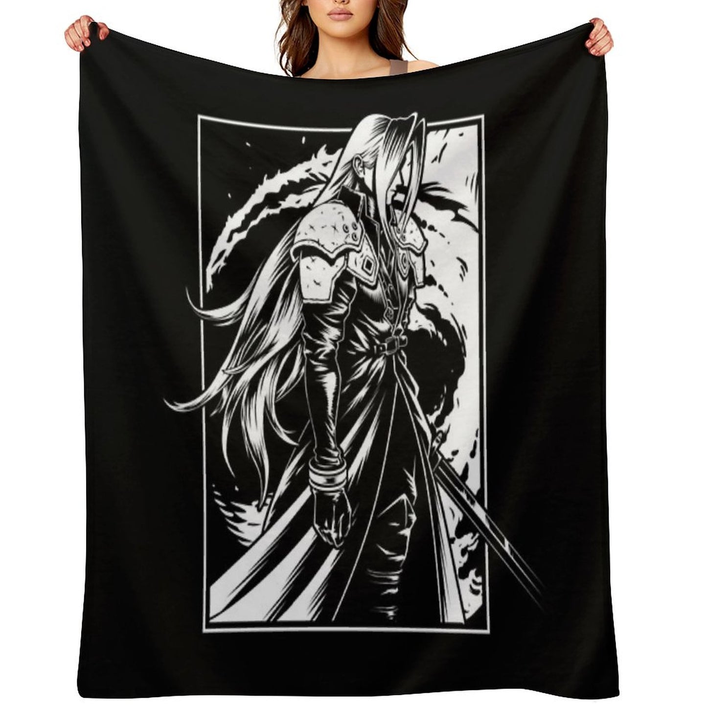 The Man in Black Cape Throw Blanket