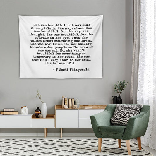 She Was Beautiful - F Scott Fitzgerald Tapestry