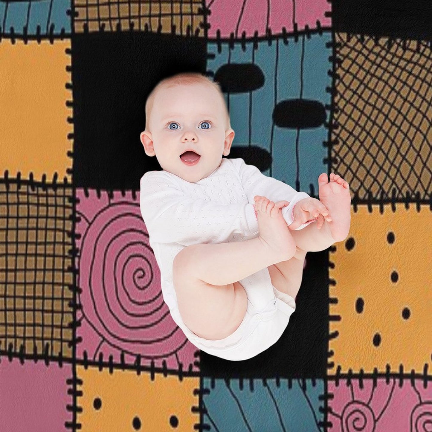 Nightmare Sally Inspired Pattern Throw Blanket