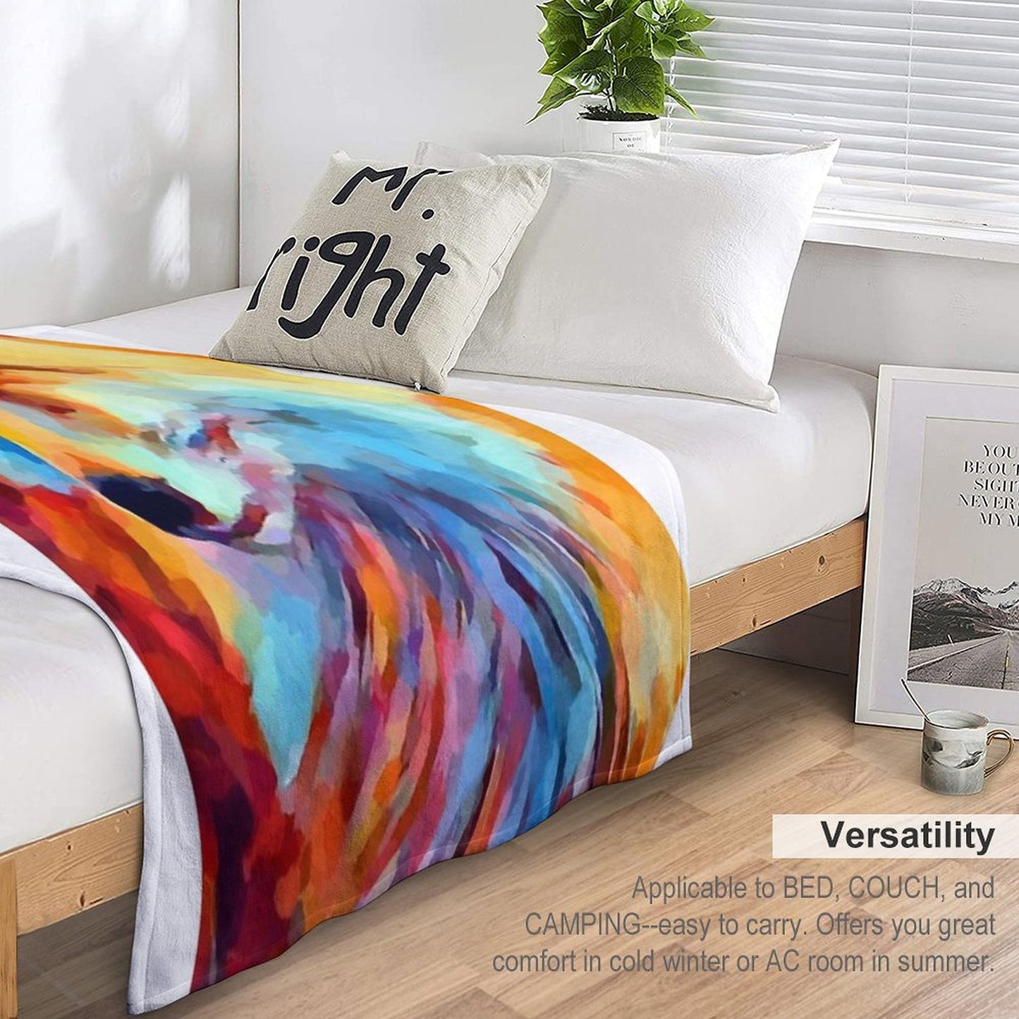 Fox Watercolor Throw Blanket