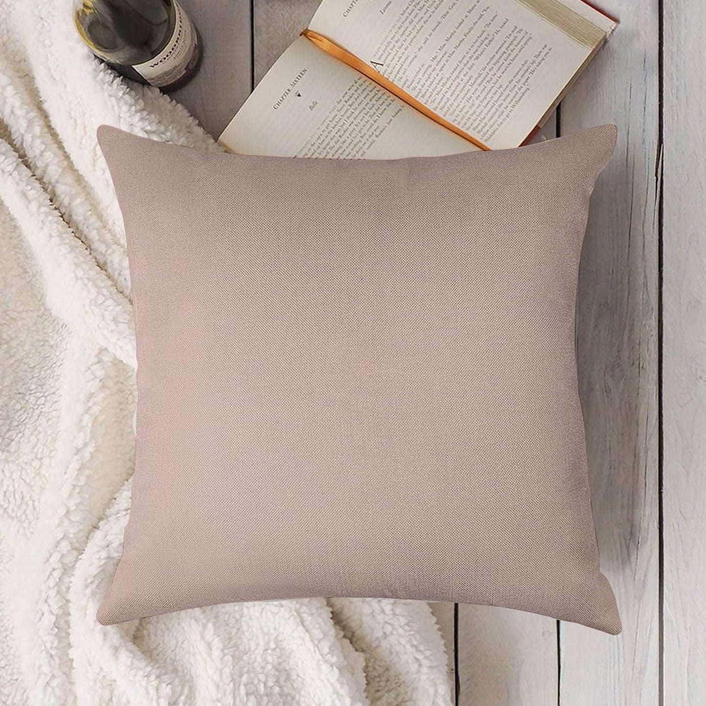 Blush Pink Solid Linen Throw Pillow Cover