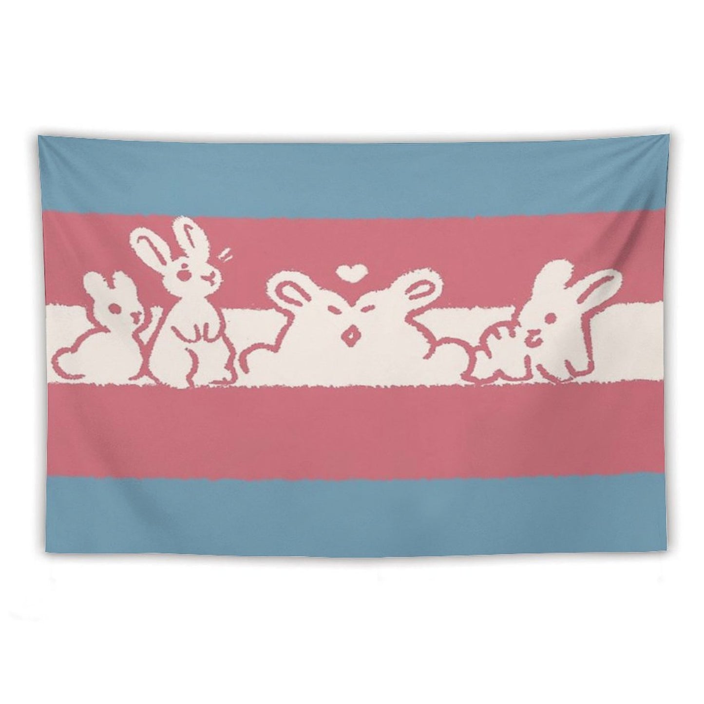 Trans Flag Bunnies Tapestry