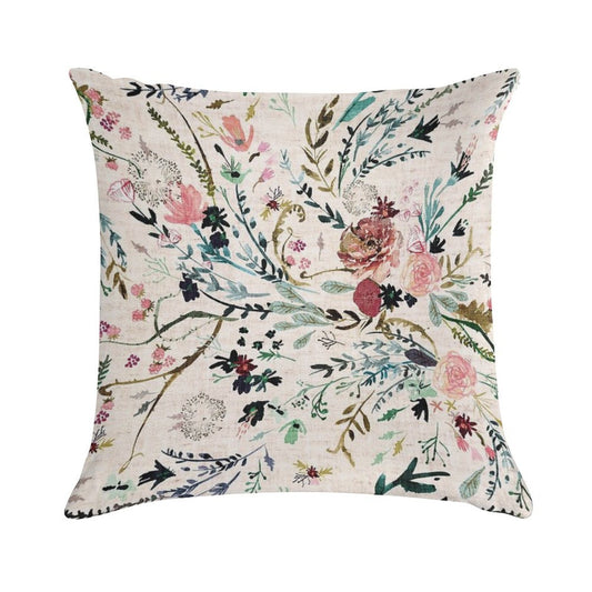 Fable Floral Soft Short Plush Fabric Throw Pillow