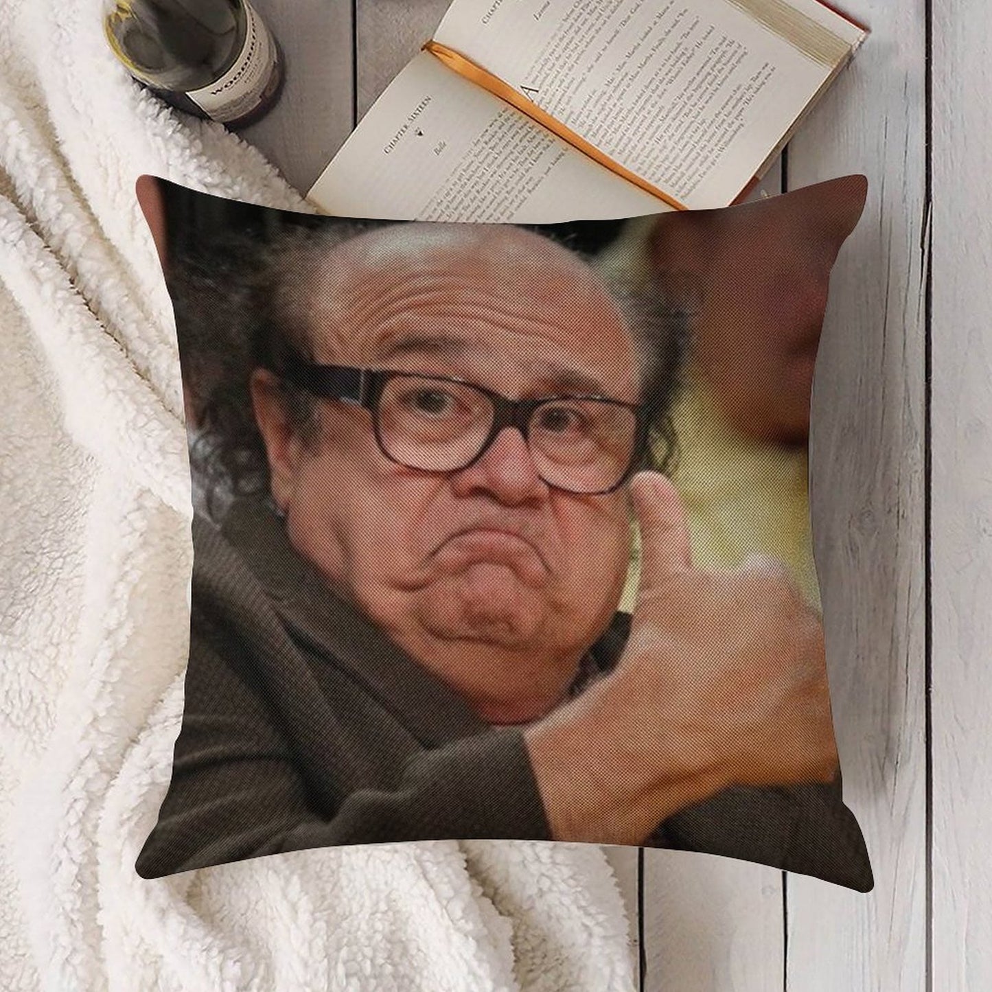 Danny Devito Approves Linen Throw Pillow Cover