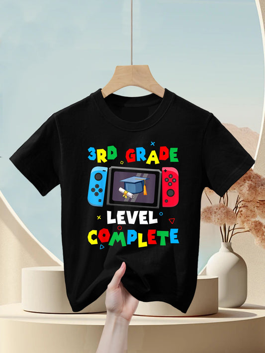 Game Controller Level 3rd Grade Complete Boys Graduation Kids T-Shirt