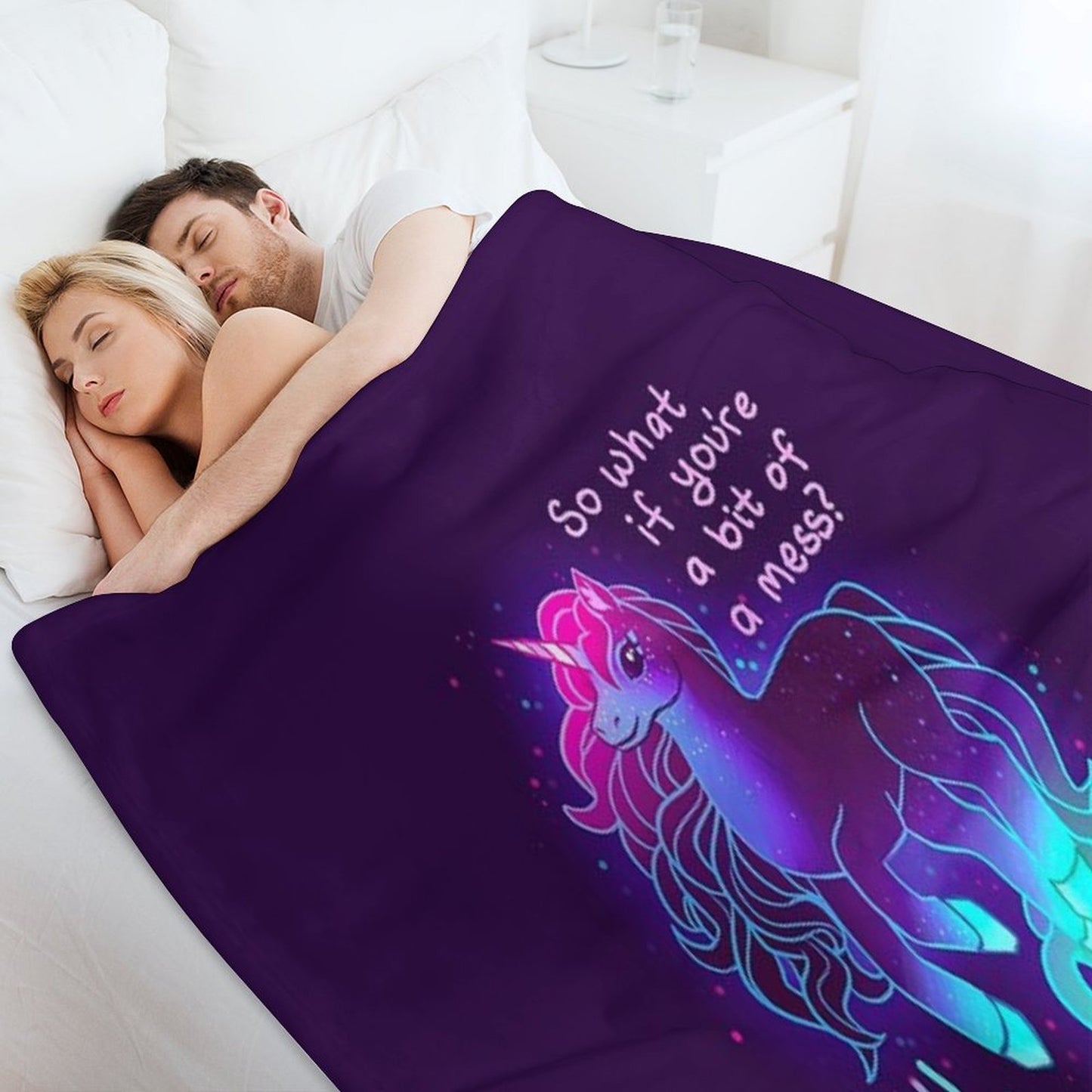 YOU STILL KILLIN IT Neon Unicorn Throw Blanket