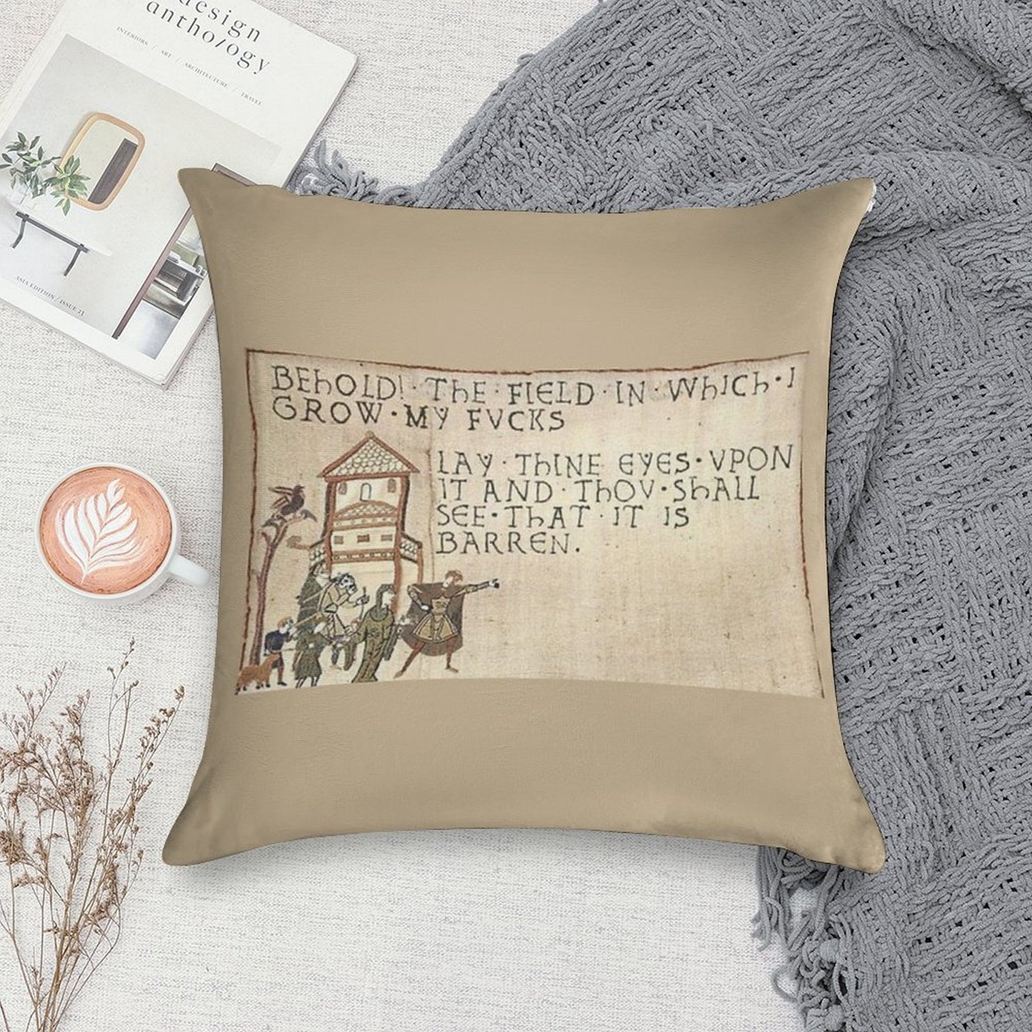 Behold The Field! Soft Bedroom Essential Throw Pillow