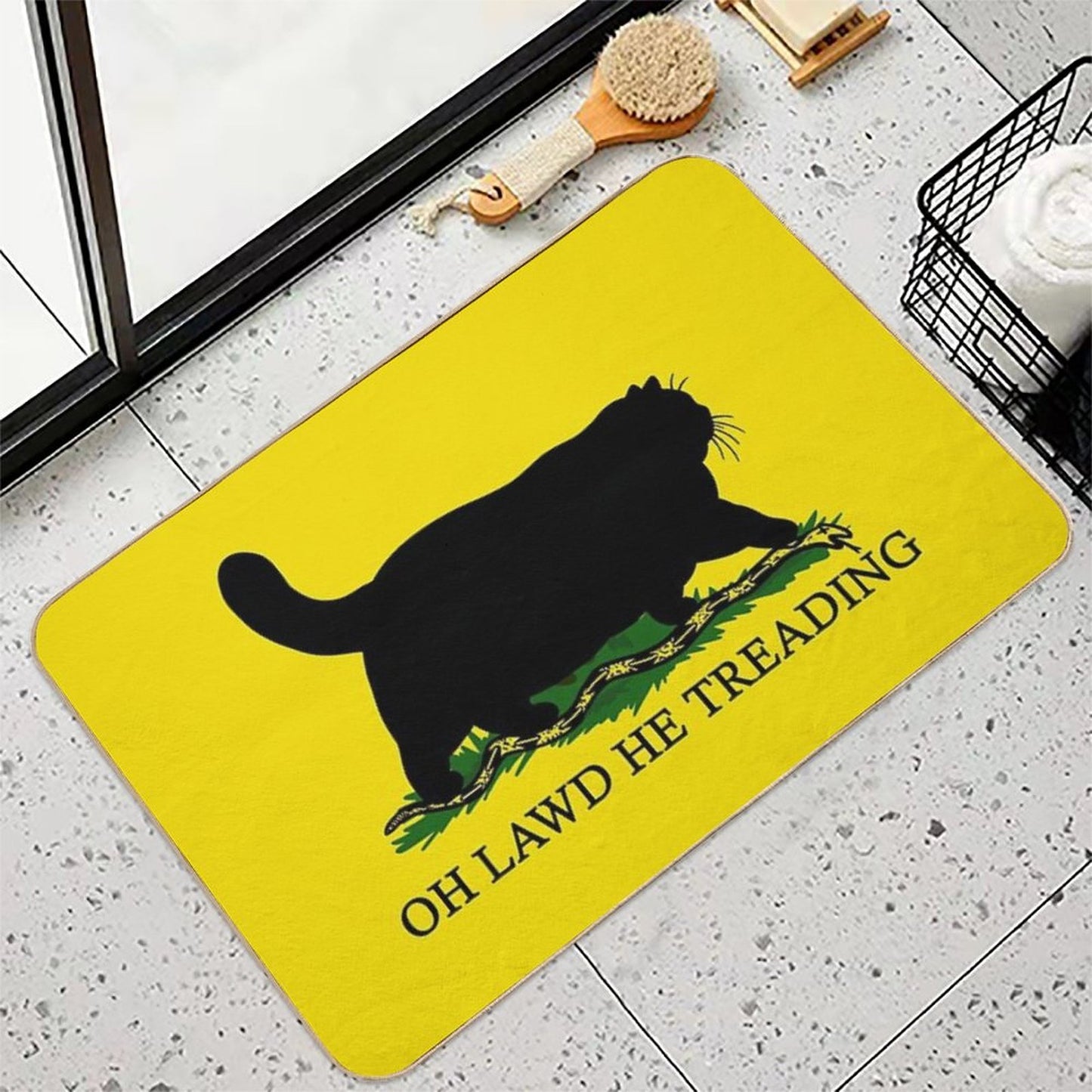 Oh Lawd He Treading Bath Mat