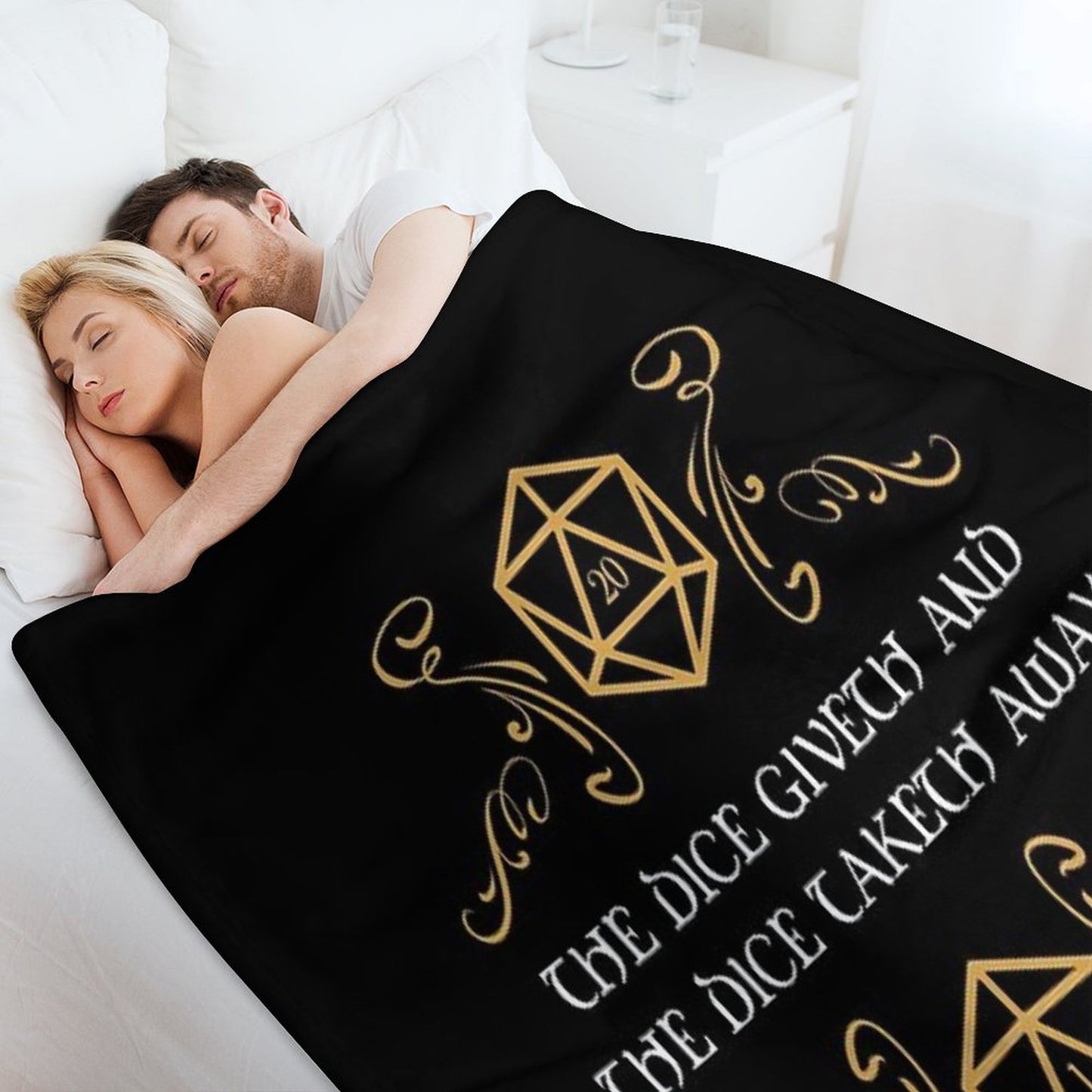 The Dice Giveth And Taketh Away Natural 20 And Critical Fail Throw Blanket
