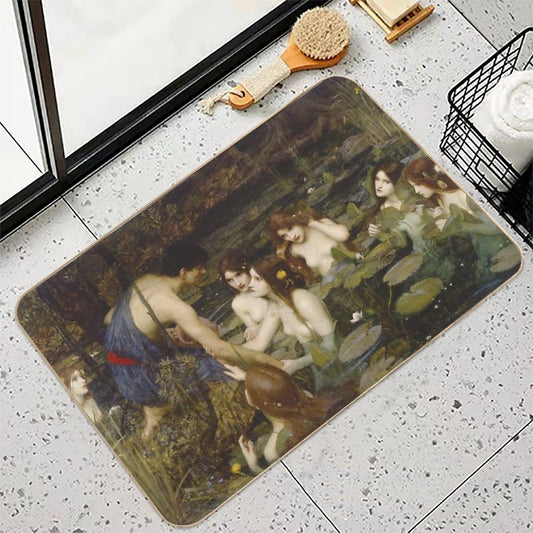 Hylas And The Nymphs - John William Waterhouse Bath Mat