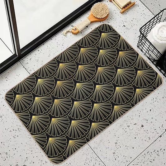 (Faux) Singapore Art Deco Motif Pattern  Non-Slip Bath Mat