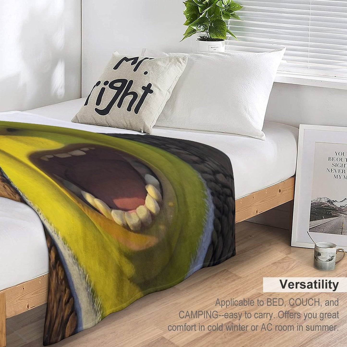 Surprised Shrek Meme Sticker – Funny Ahh! You Just Scared Shrek Decal Throw Blanket