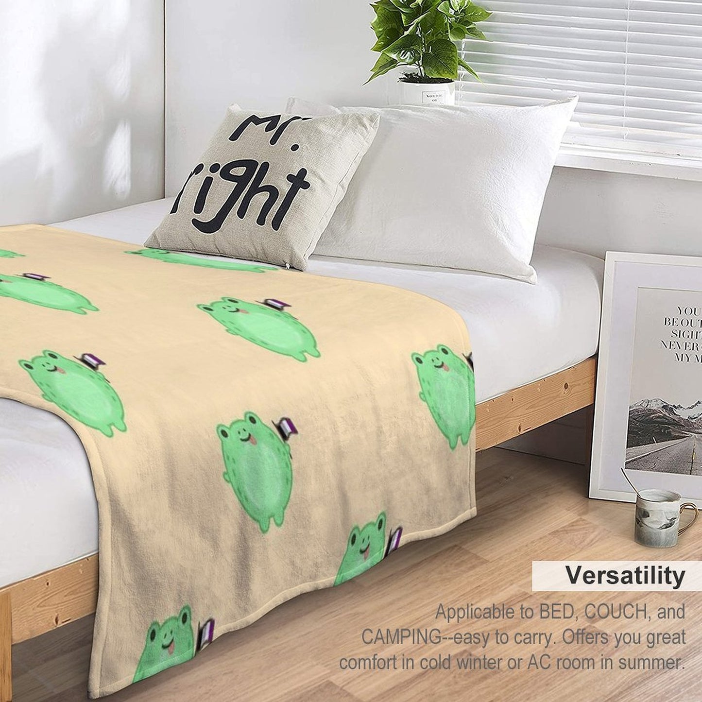 Asexual Pride Frog Throw Blanket