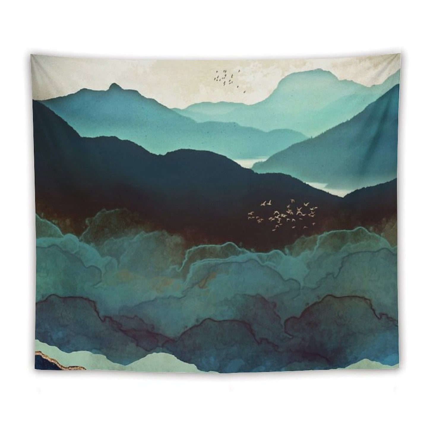 Indigo Mountains Tapestry