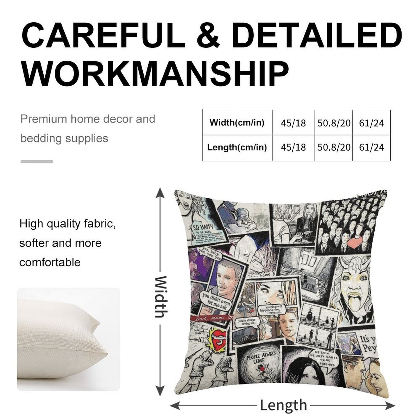 Peyton's Artwork Collage Linen Throw Pillow Cover