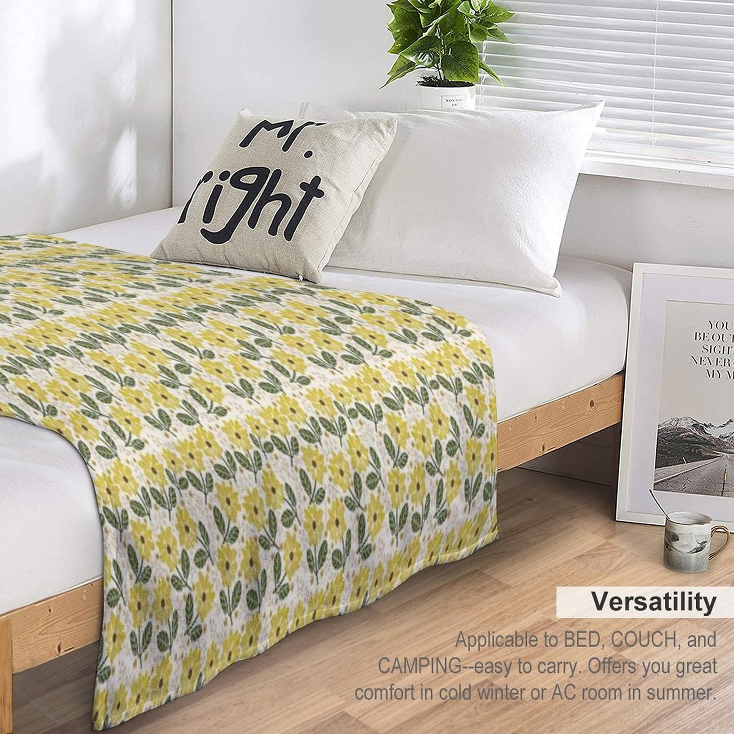Golden Bloom Throw Blanket