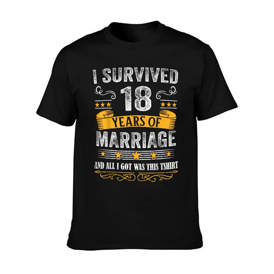 18th Wedding Anniversary Shirt Couples Husband Wife 18 Years T-Shirt