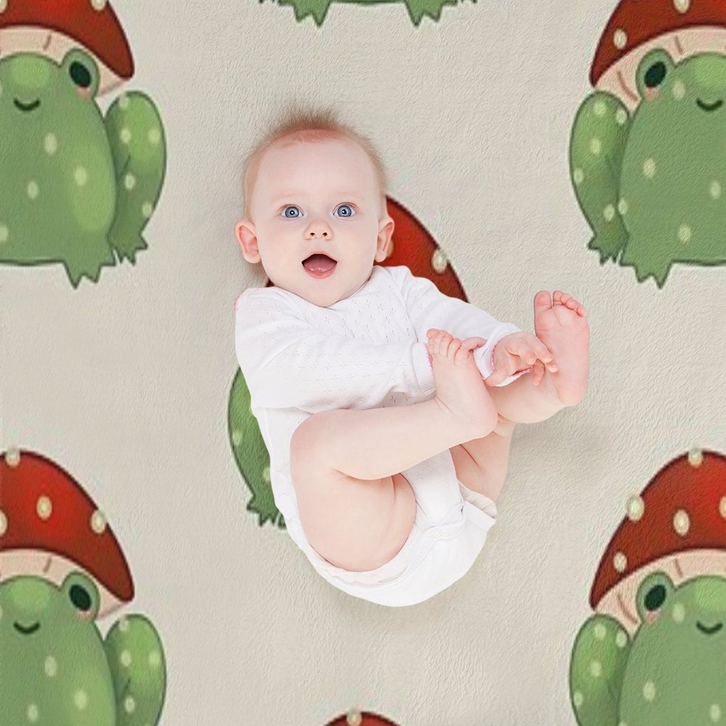 Mushroom Frog Throw Blanket