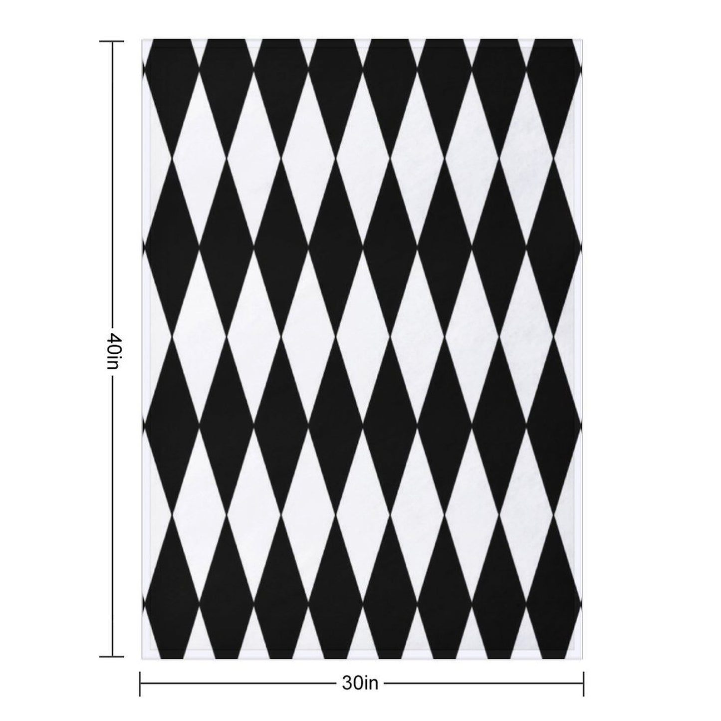 Black White Harlequin Throw Blanket