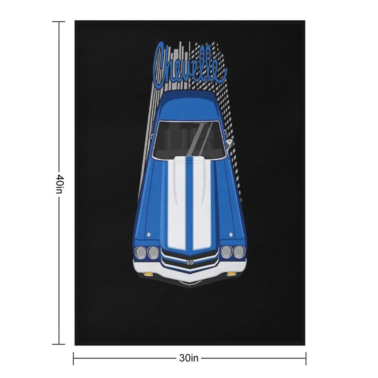 Chevrolet Chevelle SS 1970 - Fathom Blue Throw Blanket