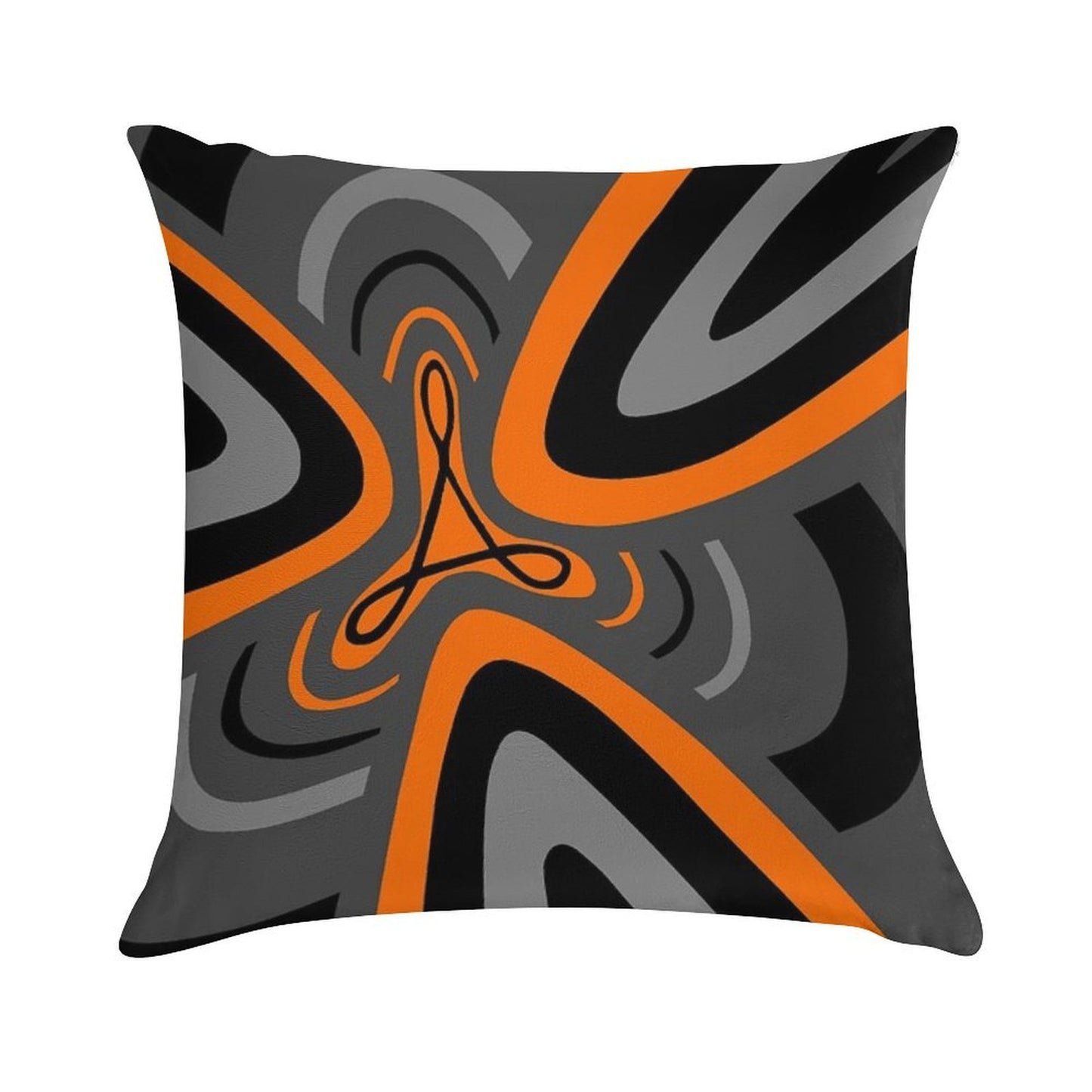 Hail Adobe - Orange, Grey, And Black Soft Bedroom Essential Throw Pillow