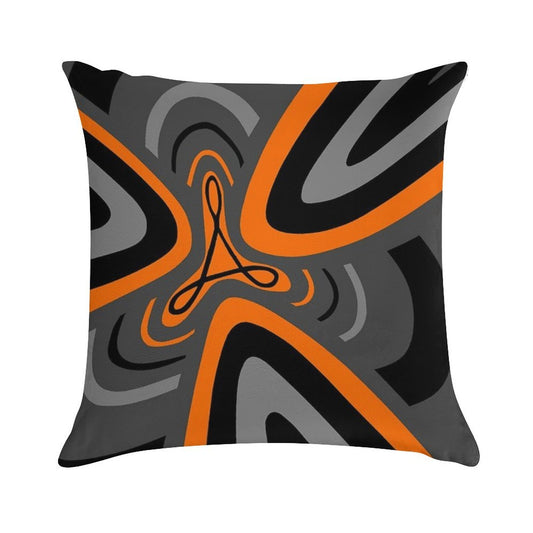Hail Adobe - Orange, Grey, And Black Soft Bedroom Essential Throw Pillow