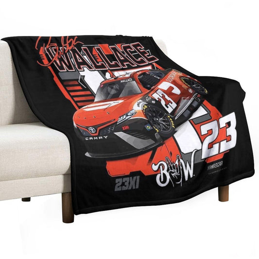 Bubba Wallace 23 Nascar Racing Car Throw Blanket