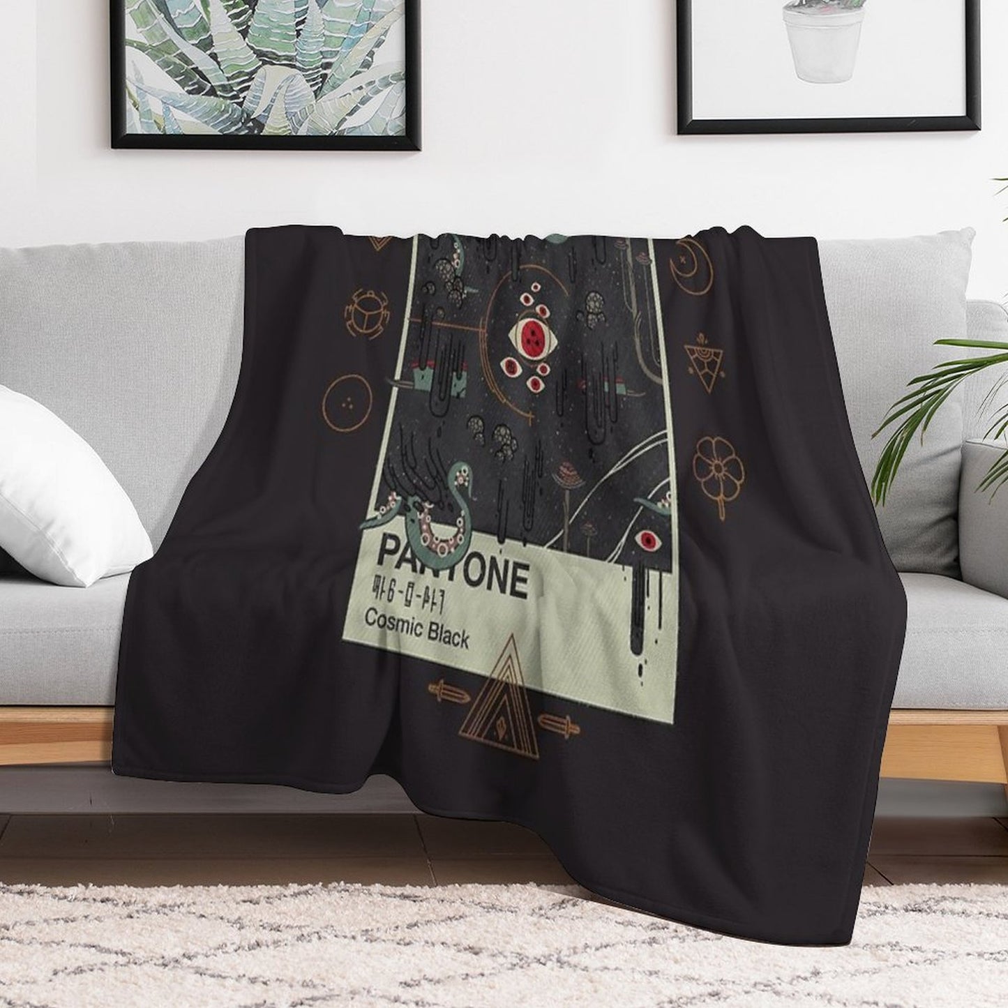 Cosmic Black Throw Blanket