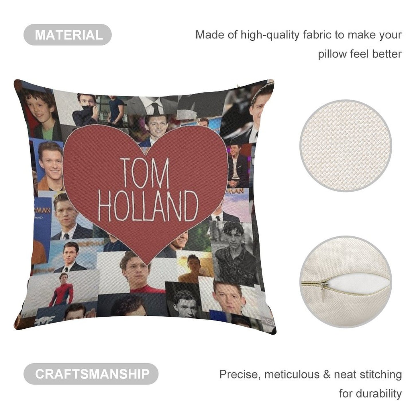 Tom Holland Blanketstickers Linen Throw Pillow Cover