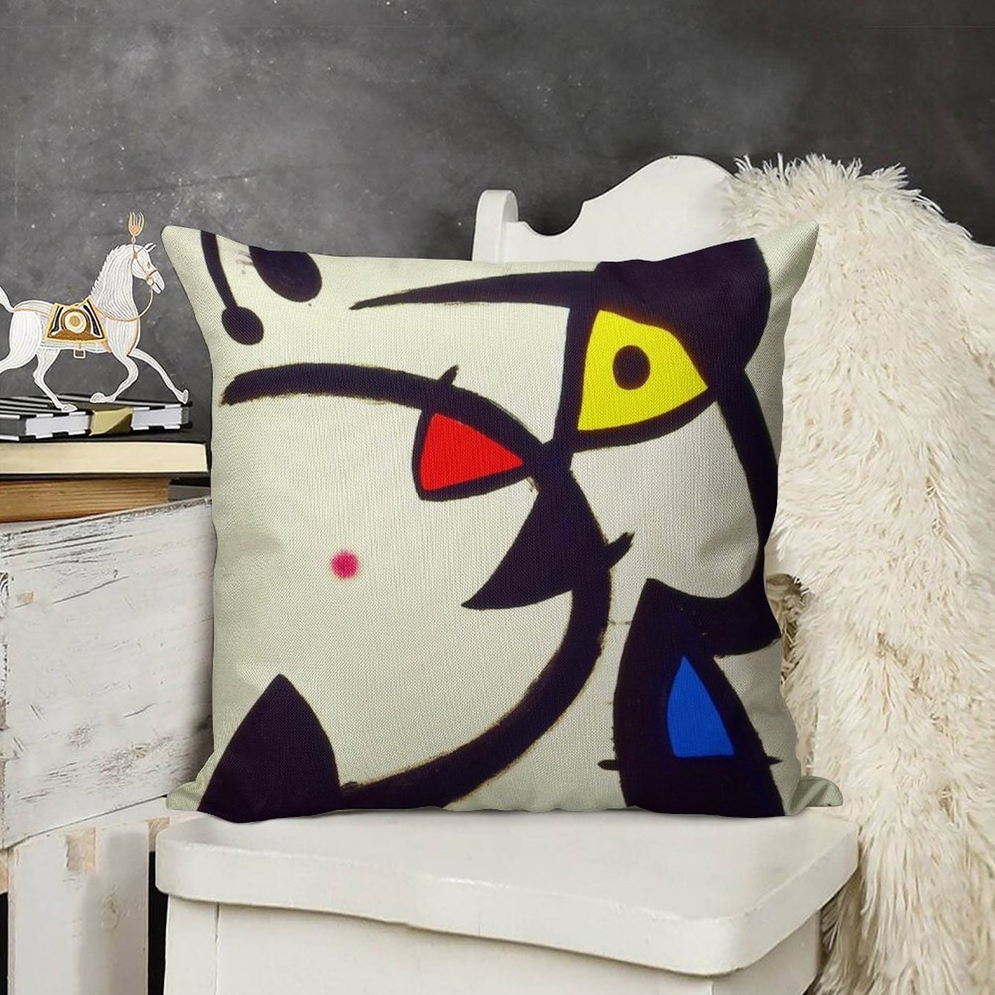 Joan Miro Linen Throw Pillow Cover