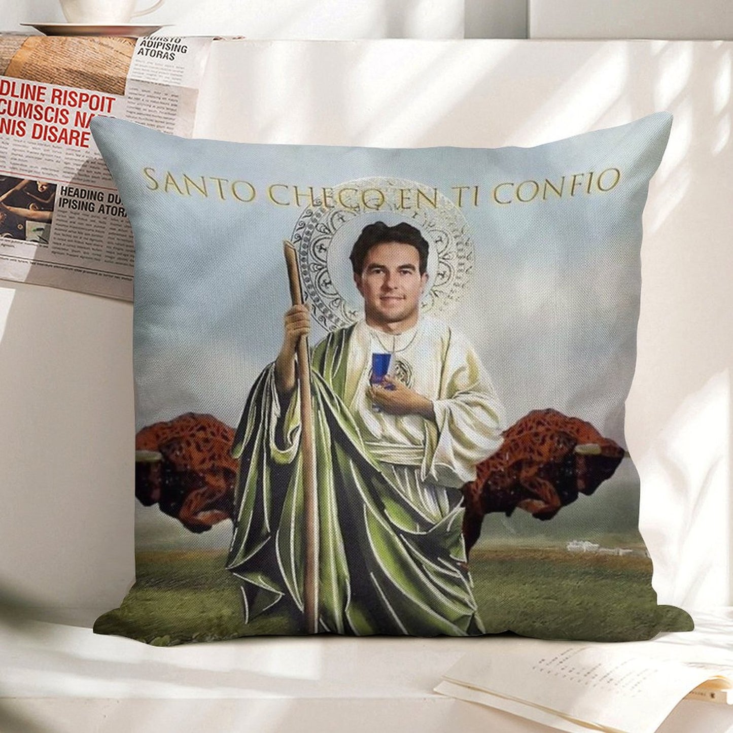 San Checo of The Tyres Linen Throw Pillow Cover