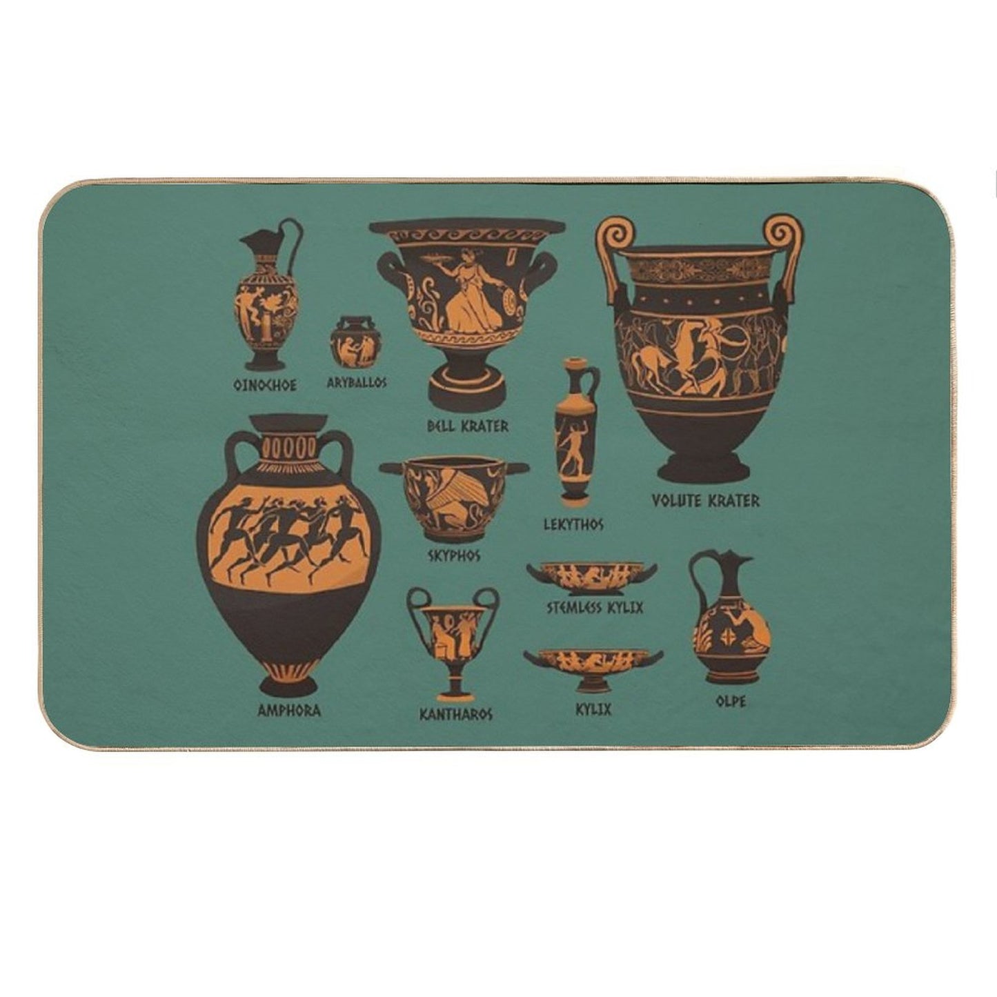 Ancient Greek Pottery Bath Mat