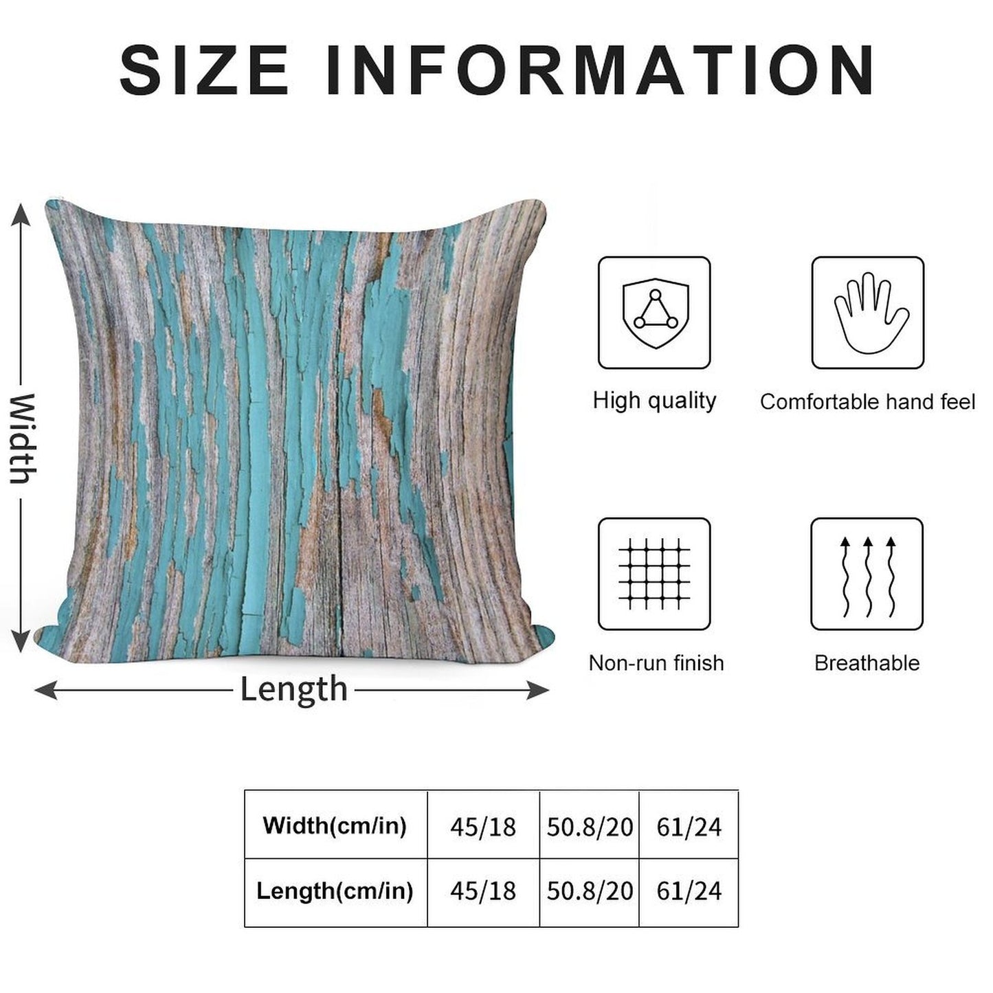 Shabby Rustic Weathered Wood Turquoise Soft Fade-Resistant Throw Pillow